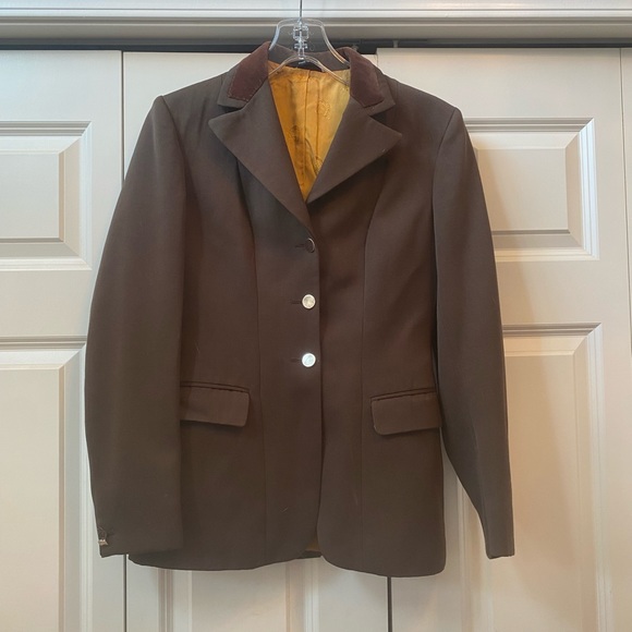Veste D'équitation Pytchley Femme – Marron – Col Velours – Taille Small – England
